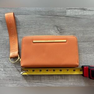 Steve Madden Vibrant Orange Clutch with Gold Accent